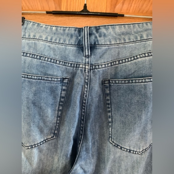 Liverpool High Waisted Wide Leg Cropped Jeans With Raw Frayed Hem Size 16/33 - Picture 6 of 10